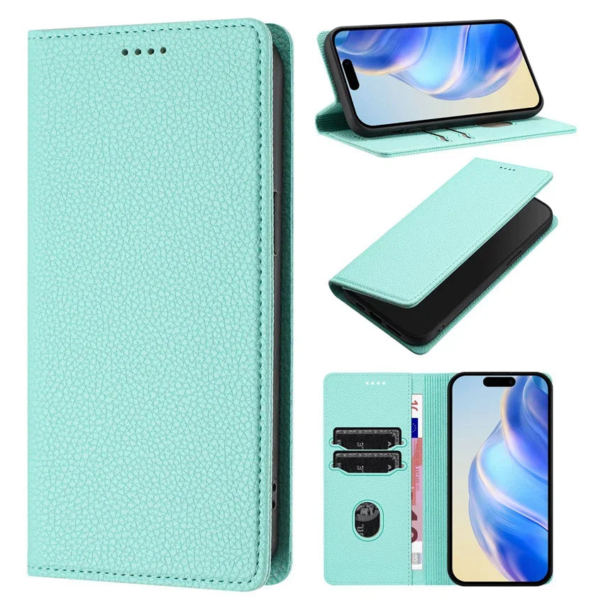 Rfid Blocking Leather Case For Samsung Galaxy S25 S24 S23 S22 S21 S20 Ultra Plus FE 5G Magnetic Wallet Flip Card Slot Cover