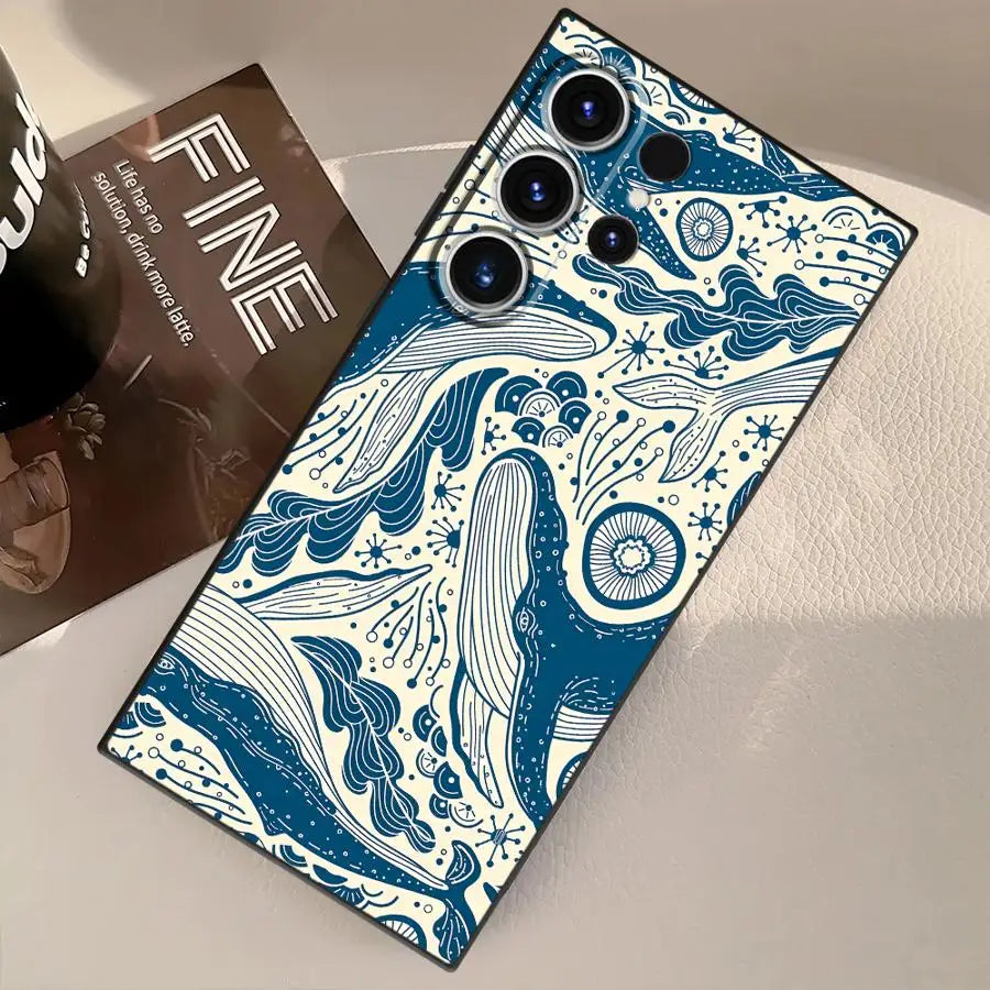 Funda Phone Cover Case for Samsung Galaxy S26 Ultra S10 S9 S23 S20 Ultra S25 Plus S24 S21 FE Note 20 8 9 10 Ocean Shark Whale