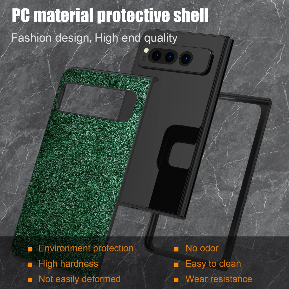 PU Leather Case for Google Pixel Fold 5G Simply Business Style Hard PC with PU 2in1 Material