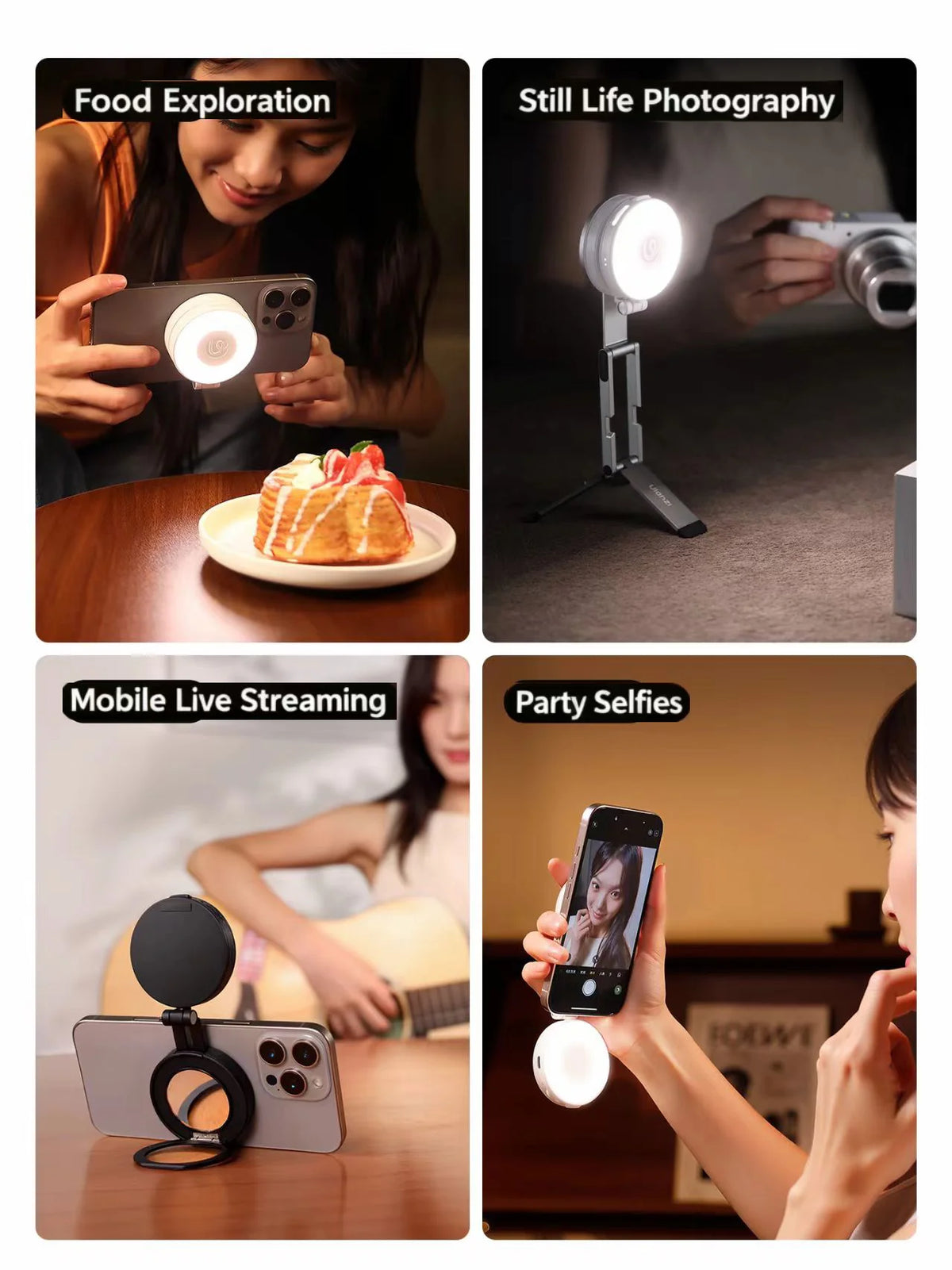Original Ulanzi LM23 Light 3-Level Brightness Magnetic Soft LED Light Portable Pocket Vlogging Live Streaming Content Creation