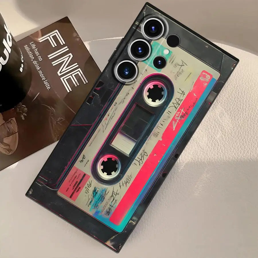 Unique Cassette Tape Creative Case for Samsung Galaxy S26 Ultra S23 Note 8 9 10 20 Ultra S9 S10 S24 Plus S25 Edge S21 FE S20