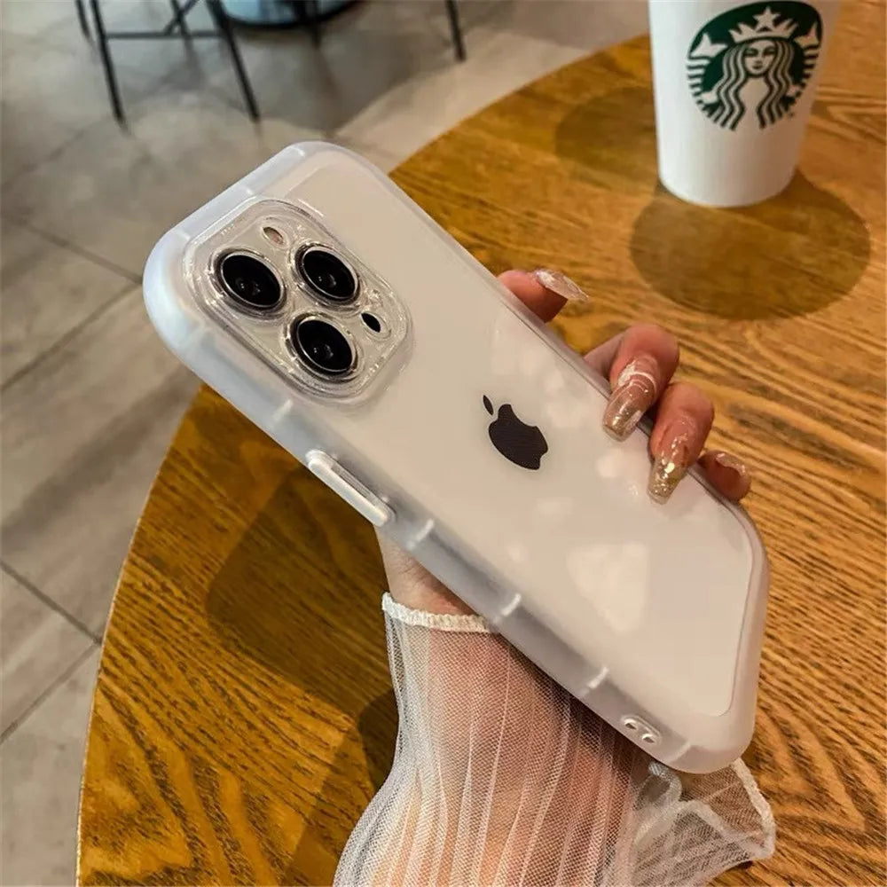 Shockproof Silicone Bumper Clear Phone Case For iPhone 16 15 14 13 12 11 Pro Max XR X XS 7 8 Plus Soft Transparent Cases Cover