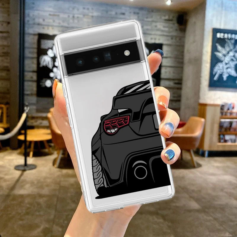 For Google Pixel 10 Pro 10A Phone Case Pixel 9 Pro XL Pixel 8 Pro 9A 8A 7A 7 6A 6 Pro Soft TPU Cover Japan JDM Sports Cars Comic