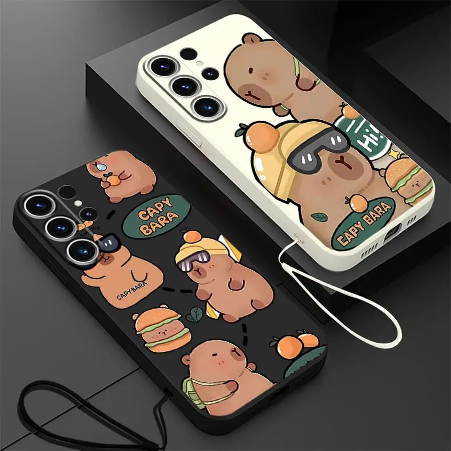 Capybara Cute Soft Cover Phone Case for Samsung Galaxy Note 20 10 Ultra S24 FE S21 Plus S23 S25 Edge S22 Ultra S20