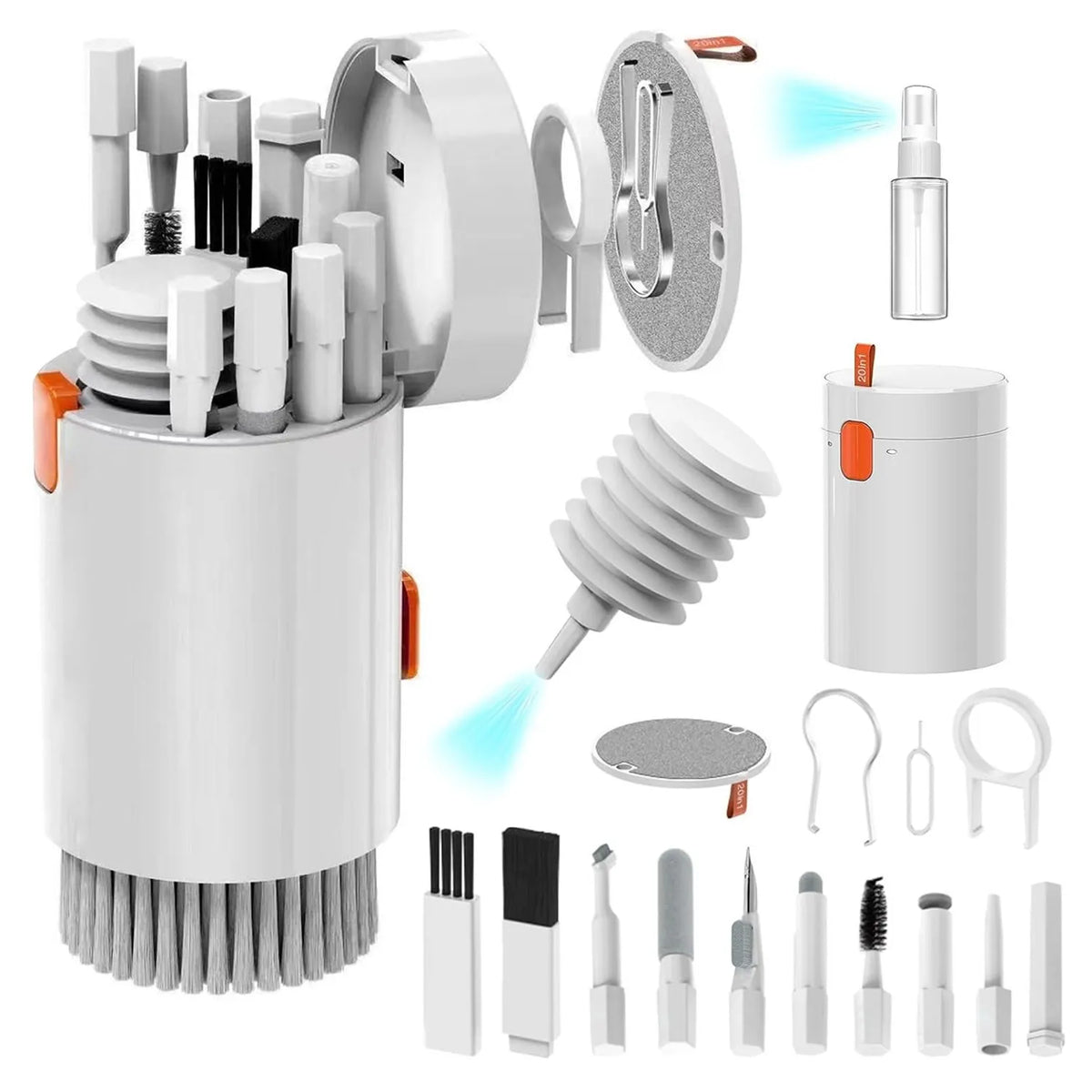 20/32-in-1 Multi-Functional Deep Cleaning Kit for iPhone Ports, AirPods, Keyboard, and Keycap Removal - Precision Tools