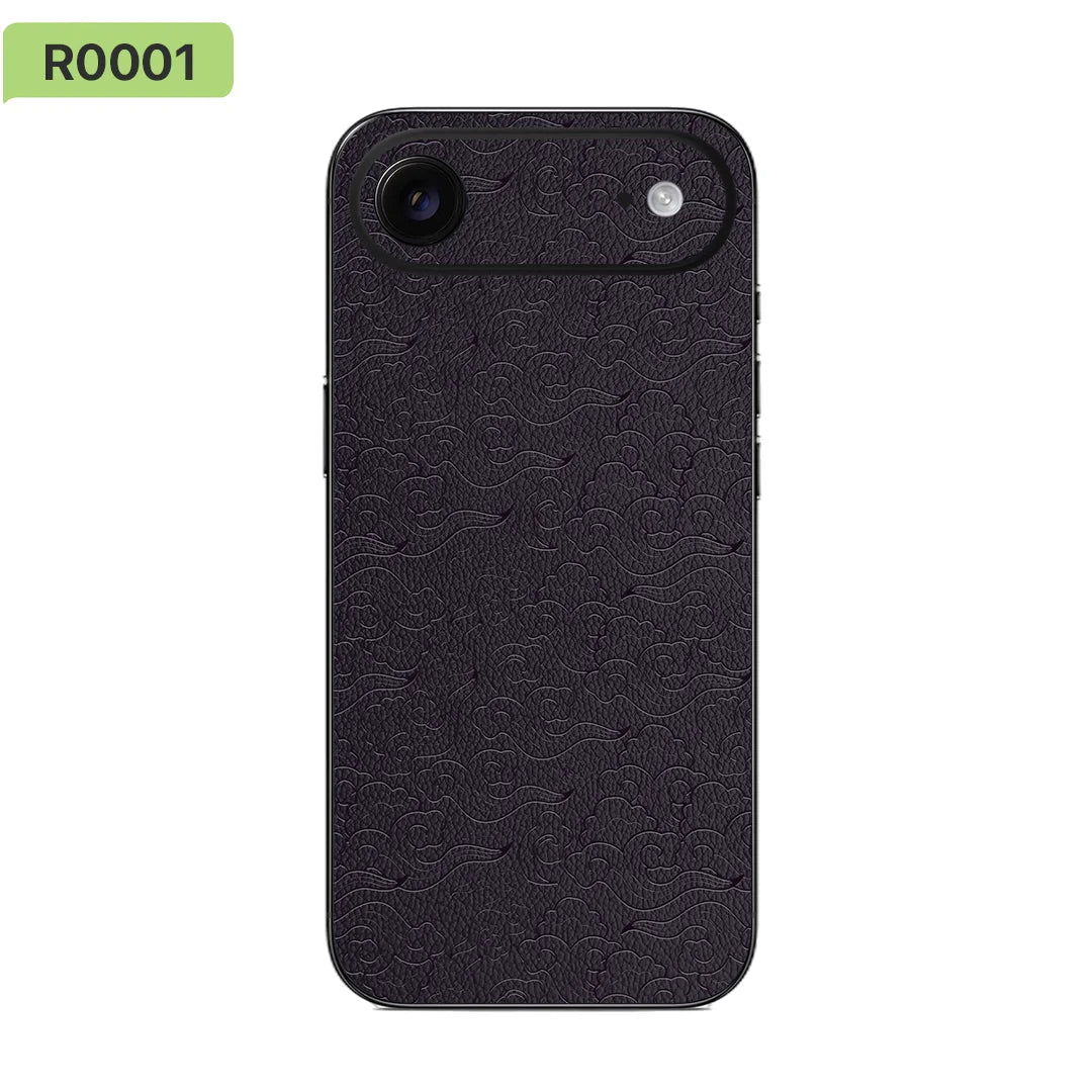 Leather Grain Rear Sticker Wrap Skin Paste For iPhone  17 16 15 14 13 Pro Max Full Cover Back Film