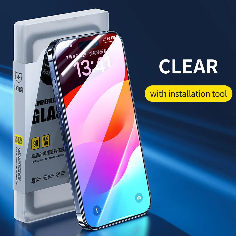 SmartDevil Full Cover Tempered Glass for iPhone 17 17Pro Max 16ProMax 16Pro Screen Protector for iPhone 15Pro HD Anti-blue Light