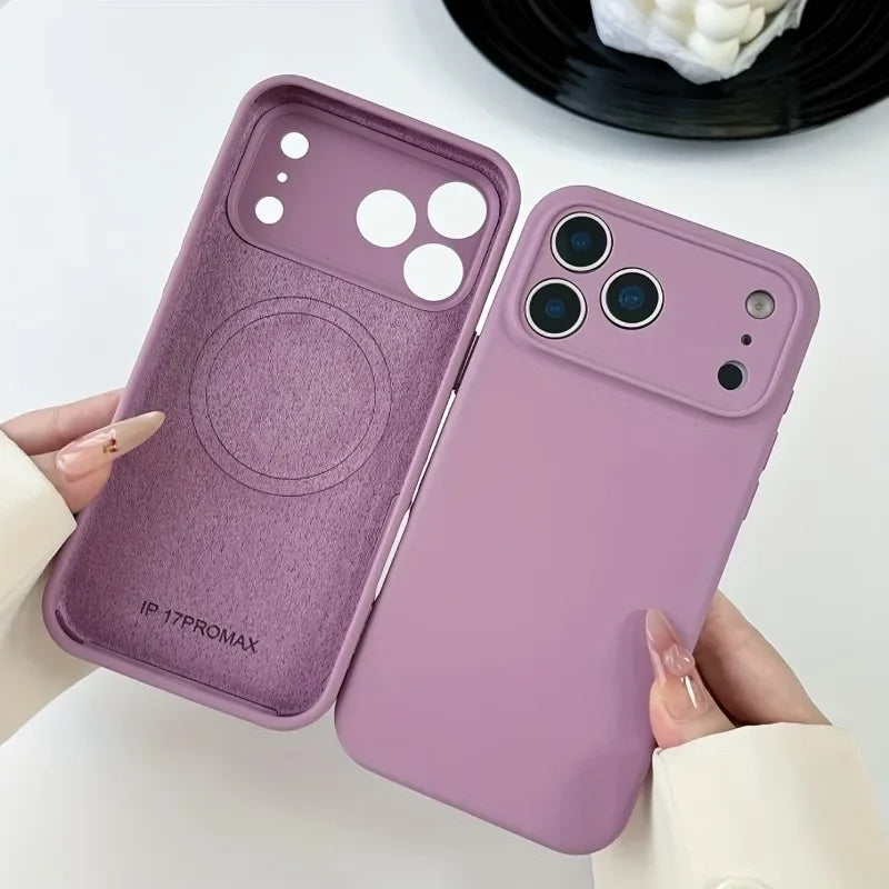 Magnetic Original Liquid Silicone Phone Case For iPhone 17 16 15 14 13 Pro Max 17Pro Air For Magsafe Wireless Cases Soft Cover