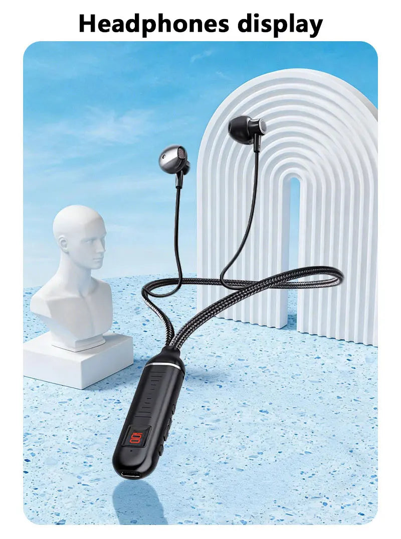 Lenovo Wireless Bluetooth 5.4 Neckband Headphones 48H Low Latency Gaming Dual Mode TFCard CVC HD Call 360 Sound Noise Cancelling