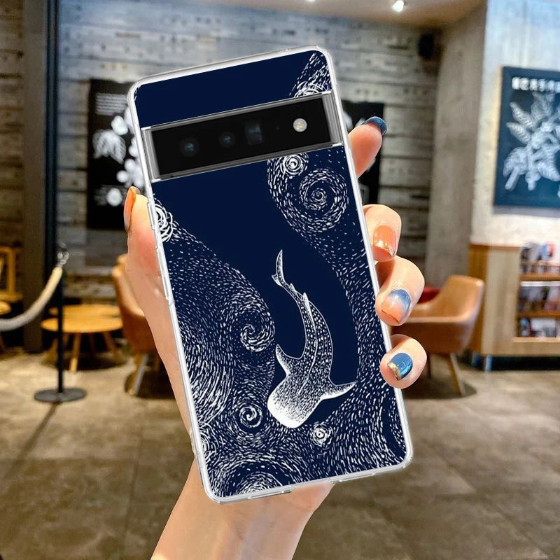 Killer Whale Orca Phone Case For Google Pixel 9 8 7 6 8A 7A 6A 5 4 5A 4A 3A Pro XL soft Clear Shell TPU Transparent Cover
