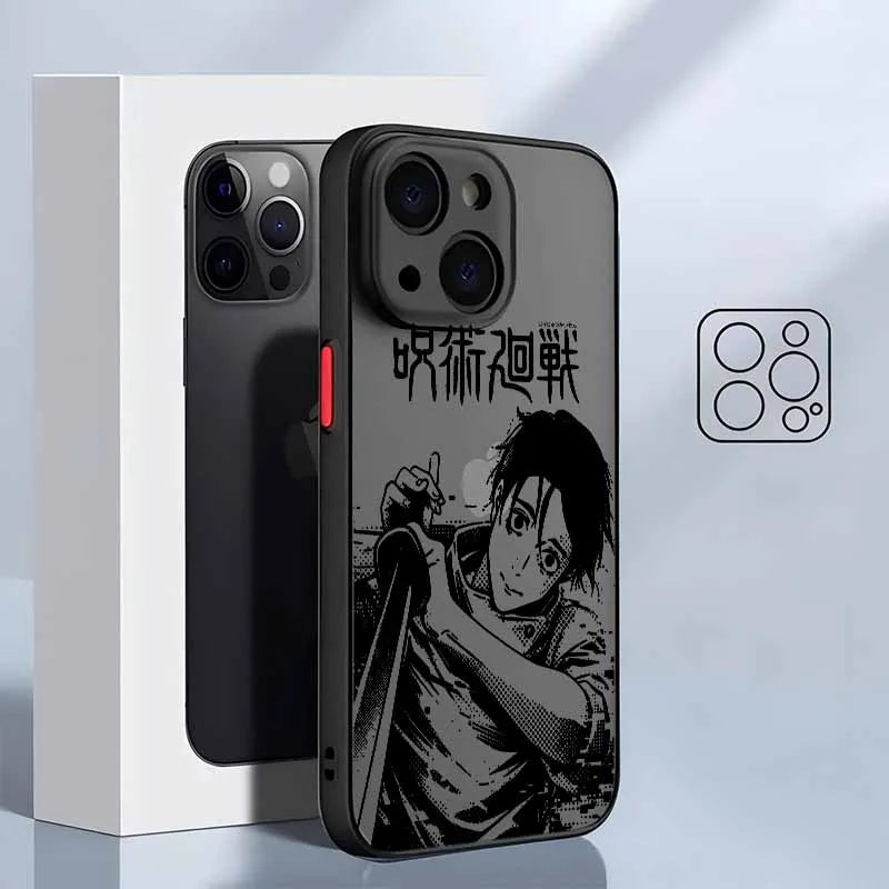 Jujutsu Kaisen Fantasy Anime Cover For iPhone 17 16E 16 15 14 13 12 Mini Pro Max Plus Frosted Translucent Soft Capa Phone Case