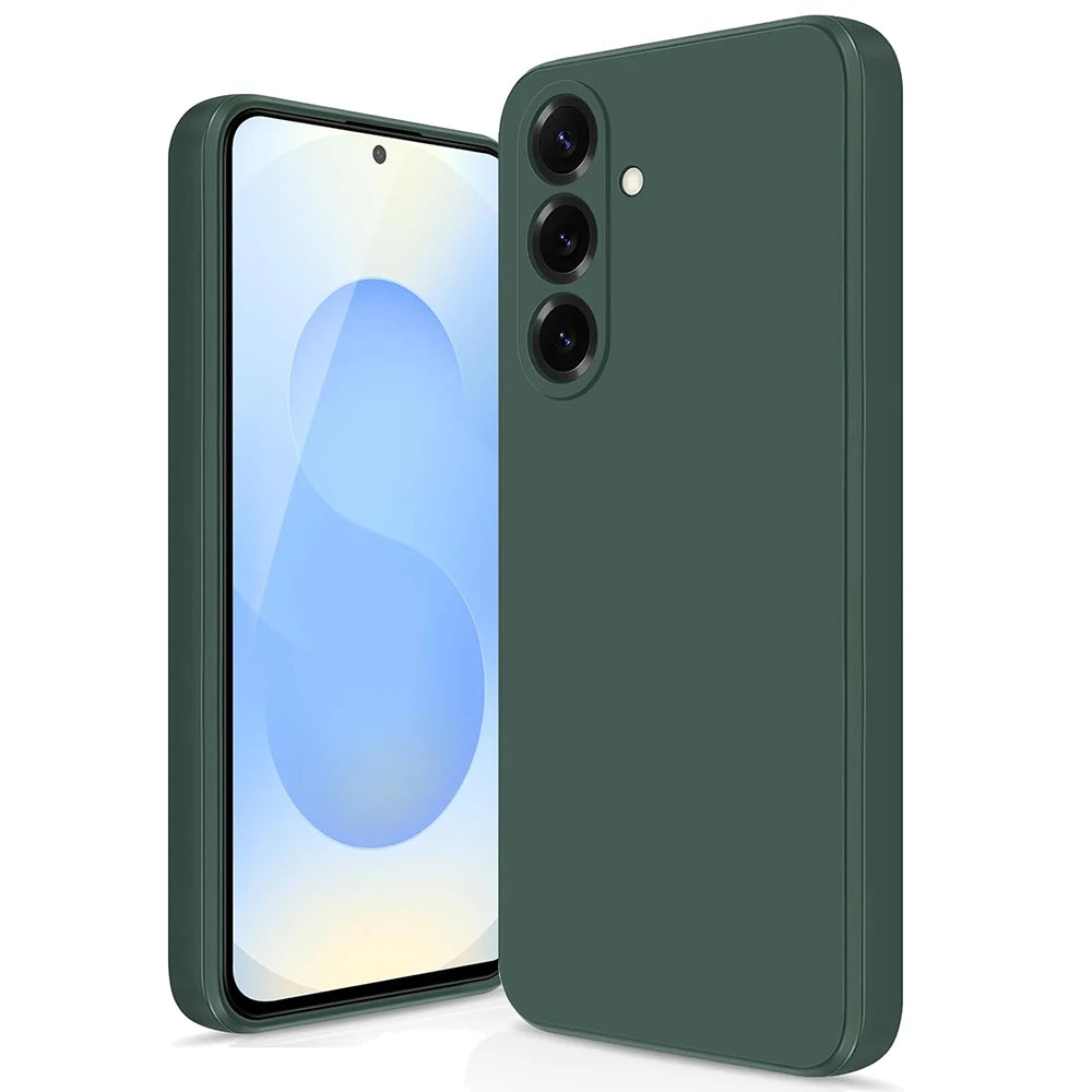 Square Silicone Soft Case For Samsung Galaxy S25 Edge S24 S23 S21 S20 FE S22 Ultra Plus Luxury Matte Back Cover Coque Fundas