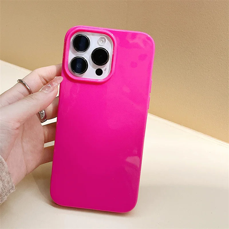 Soft Silicone Glossy Shockproof Phone Case For iPhone 17 Air 16 15 14 13 12 11 Pro Max XR XS X 7 8 Plus Plain Bumper Back Cover