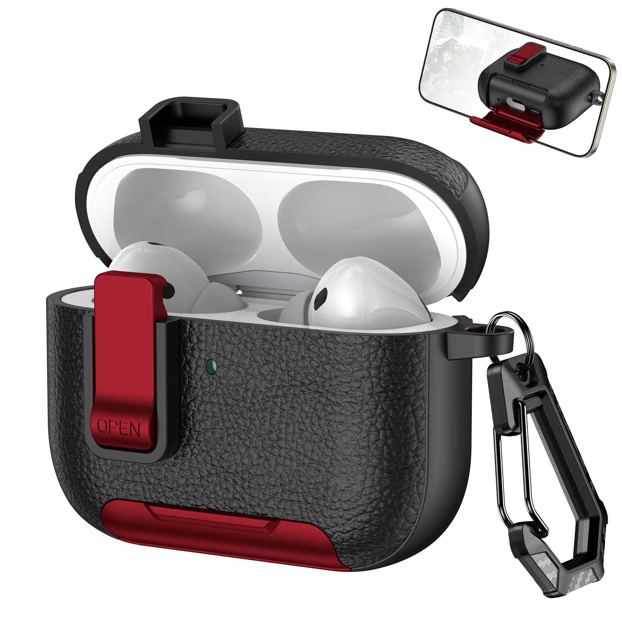 New Earphone Cover For AirPods Pro 3 3rd Generation Protective Case With Secure Lock Invisible Phone Stand Leather Texture Cover