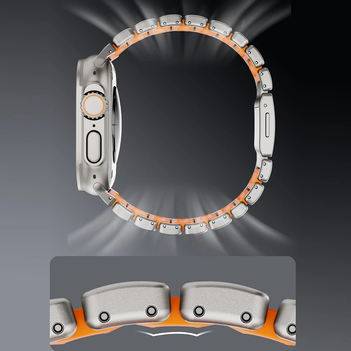 Titanium Silicone Magnetic Strap for Apple Watch Ultra 4/3/2 49mm Series 12/11/10 46mm Metal Band for Iwatch 9 8 7 45mm SE3 44mm
