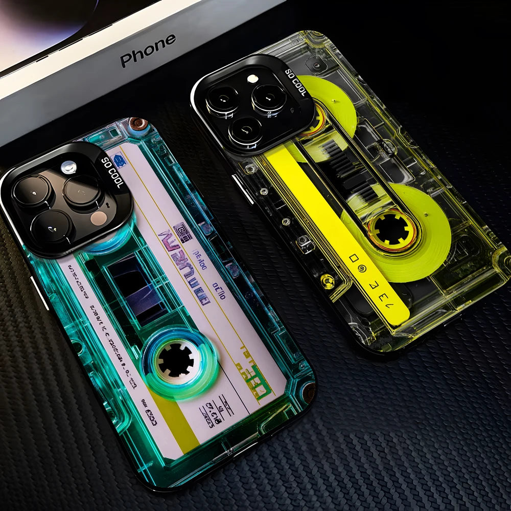 Unique cassette tape Creative Phone Case For iPhone 17 16e 16 15 14 13 12 11 mini Pro Max X XR XSMAX 8 Air Plus Anti Fall Matte
