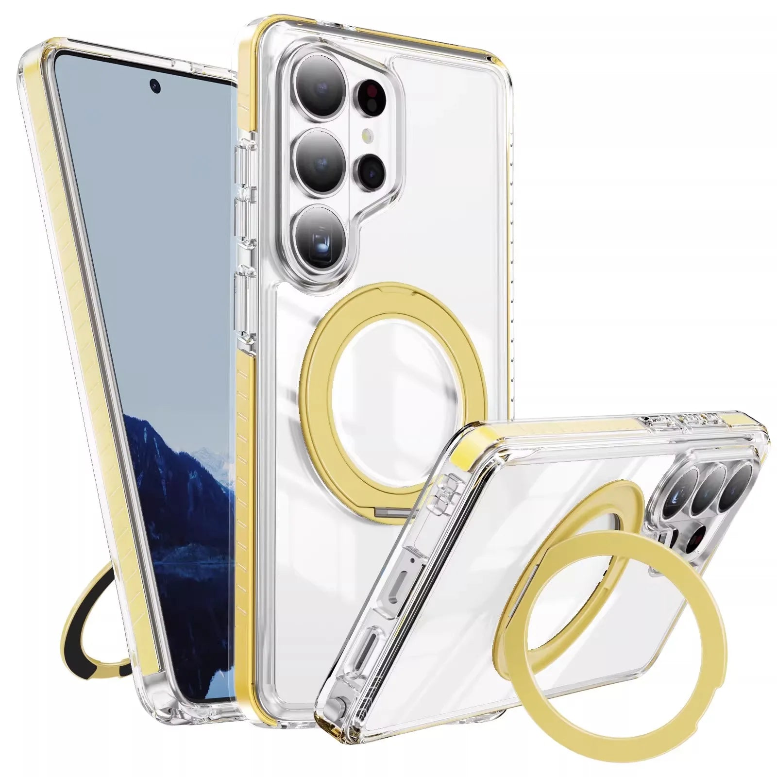for S26Ultra S26+ For Magsafe 360°Rotation Stand Case For Samsung Galaxy S26 Ultra Plus S25 S24 Plus TPU Magnetic Charging Cover