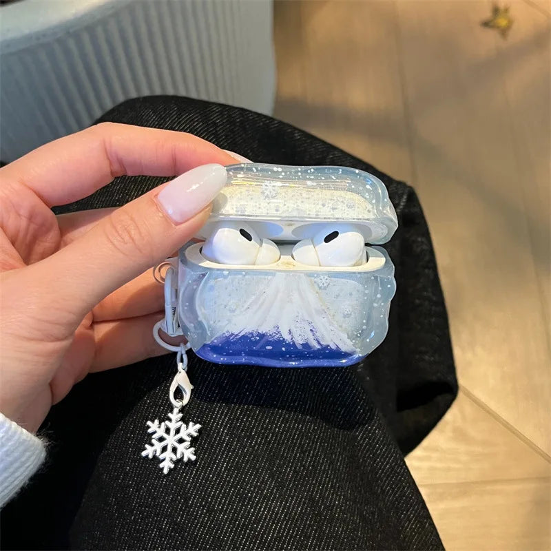 Painted Snow Mountain Headphone Protective Case, Suitable for AirPods 4/3/2/1/Pro2/Pro/Pro3 New Shockproof Protective Case