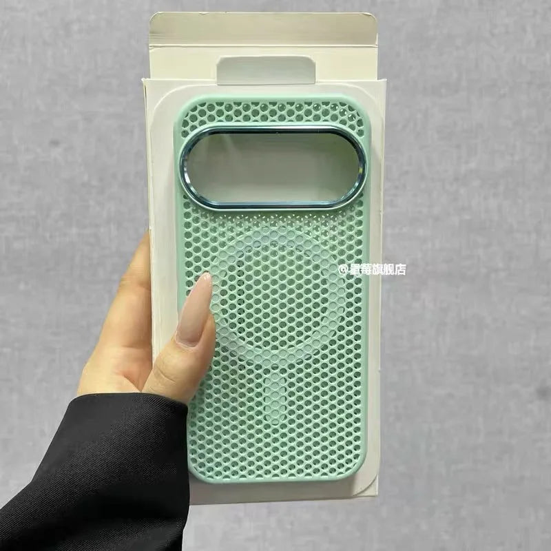 Case For Google Pixel 10 Pro XL 11 Pixel11 For MagSafe Magnetic Cooling Honeycomb Mesh Protective Cover Metal Lens Frame Shell