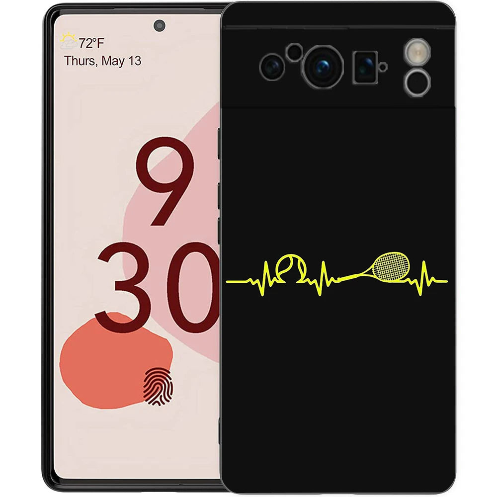 Sport Tennis Phone Case For Google Pixel 10A 10 9 8 7 6 Pro XL 9A 8A 6A 7A 5G Soft Shockproof TPU Black Cover