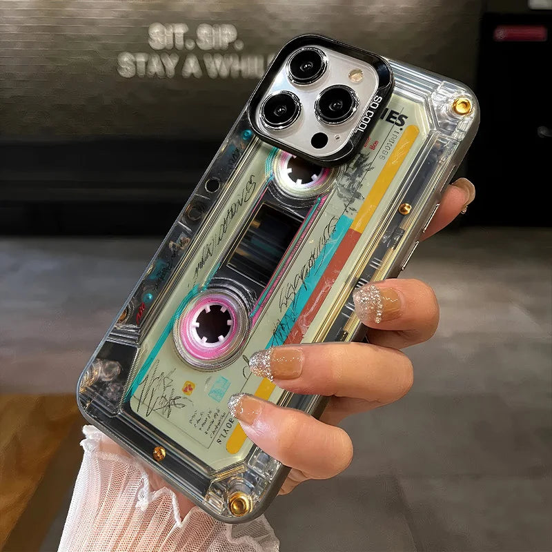 Unique cassette tape Creative Phone Case For iPhone 17 16e 16 15 14 13 12 11 mini Pro Max X XR XSMAX 8 Air Plus Anti Fall Matte