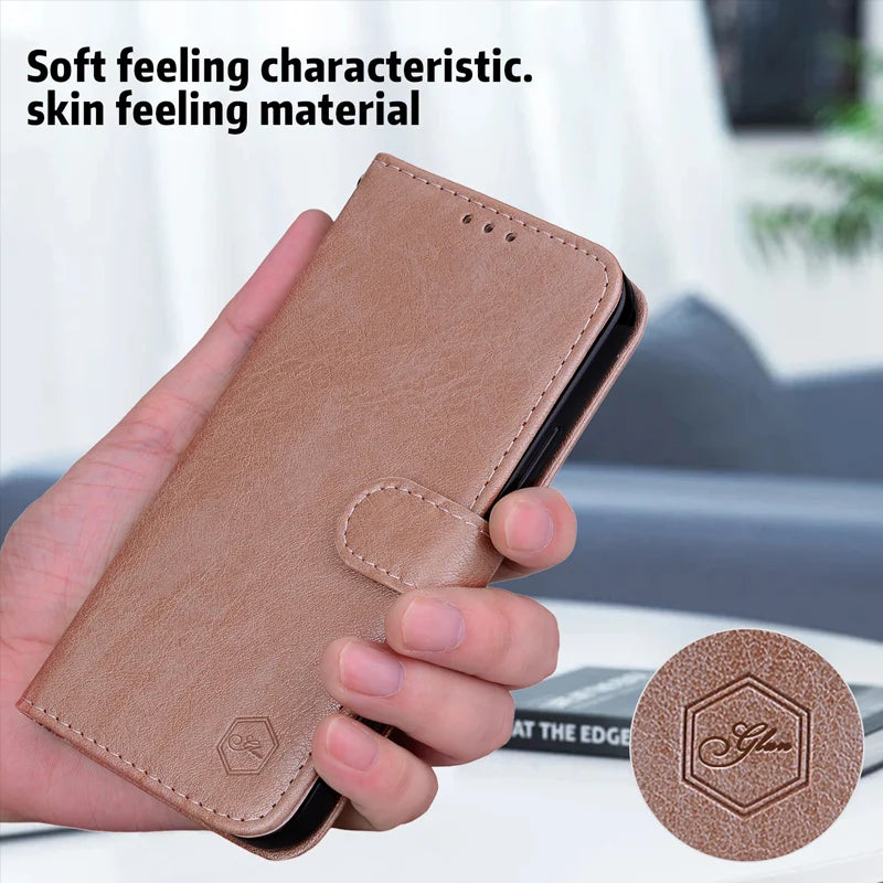 Magnetic Flip Leather Wallet Case For iPhone 17 17e 16e 16 15 14 13 12 11 X Xr Xs 8 7 6 6s SE Mini Air Pro Max Plus
