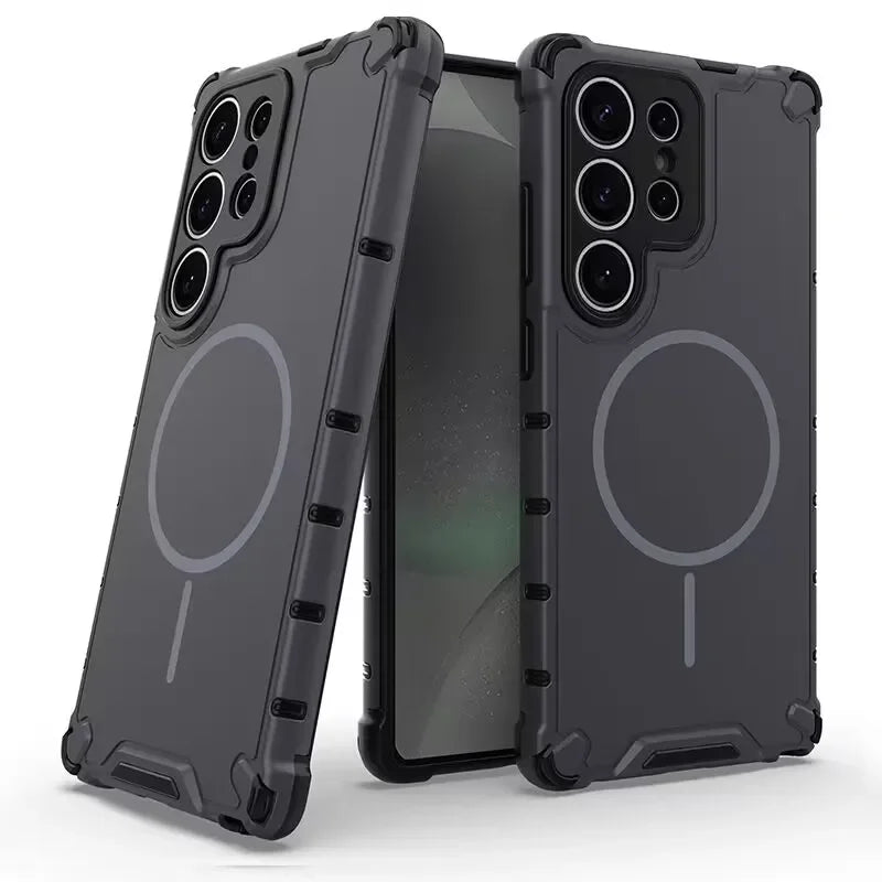 New luxury and cool Magsafe wireless magnetic charging anti drop armor case for Samsung Galaxy S25 S24 S23 Ultra Phone case