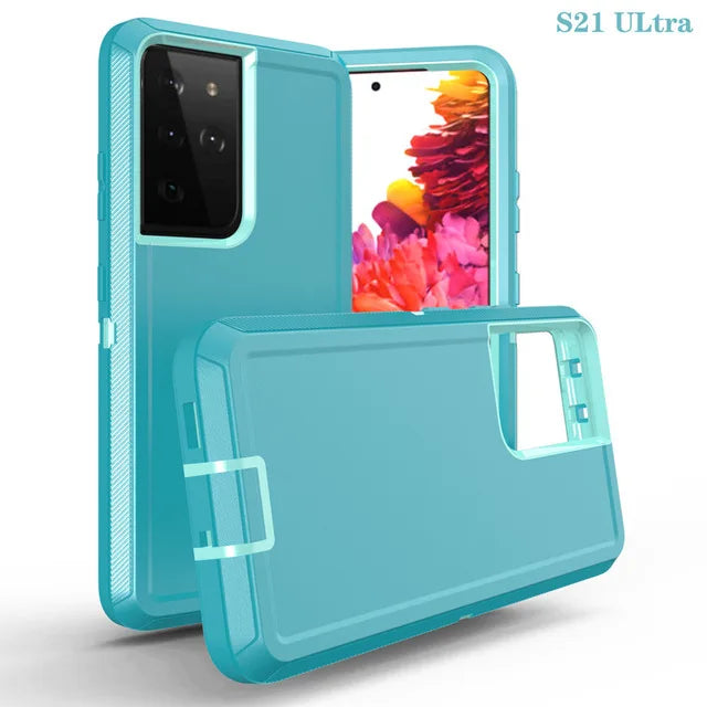 3 IN1 For Samsung Galaxy S23 S22 S21 S20 S24 ULTRA S10 S8 S9 S24Plus Note 20 10 Heavy Duty Shockproof Armor dustproof Phone Case