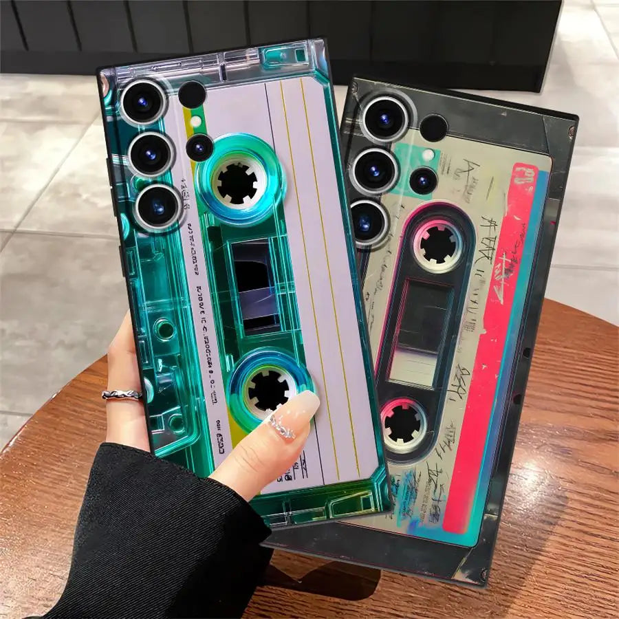 Unique Cassette Tape Creative Case for Samsung Galaxy S26 Ultra S23 Note 8 9 10 20 Ultra S9 S10 S24 Plus S25 Edge S21 FE S20