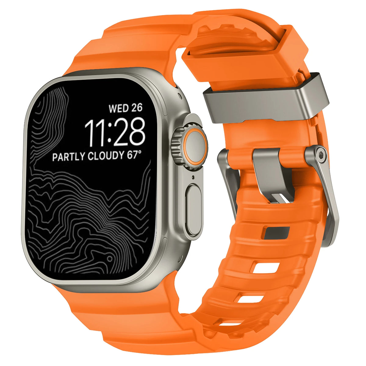 Sport Silicone Band For Apple Watch Ultra 2 10 9 8 7 6 SE 5 4 Titanium Metal Bracelet Strap For iWatch 42mm 44mm 45mm 46mm 49mm