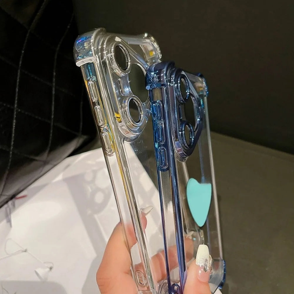 For Google Pixel 9 9A 9 10 Pro XL 10A 7 7A 8 8A 3D Love Transparent Protective Soft Shell Clover Hand Rope