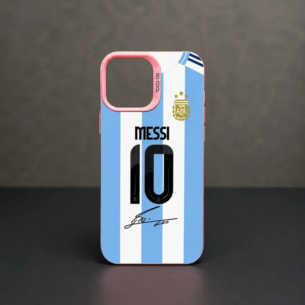 Football Star Messi #10 Logo Phone Case iPhone 11/12/13/14/15/16/17 Pro Max Aurora TPU Shockproof Slim Stylish Case