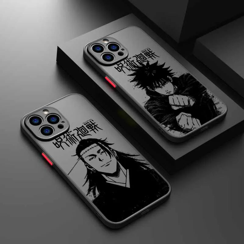 Jujutsu Kaisen Fantasy Anime Cover For iPhone 17 16E 16 15 14 13 12 Mini Pro Max Plus Frosted Translucent Soft Capa Phone Case