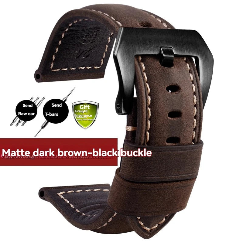 For Panerai Fossil SEIKO TISSOT Watchband Genuine Leather Bracelet male Frosted cowhide Strap Watch band 22 24mm 26m Accessories
