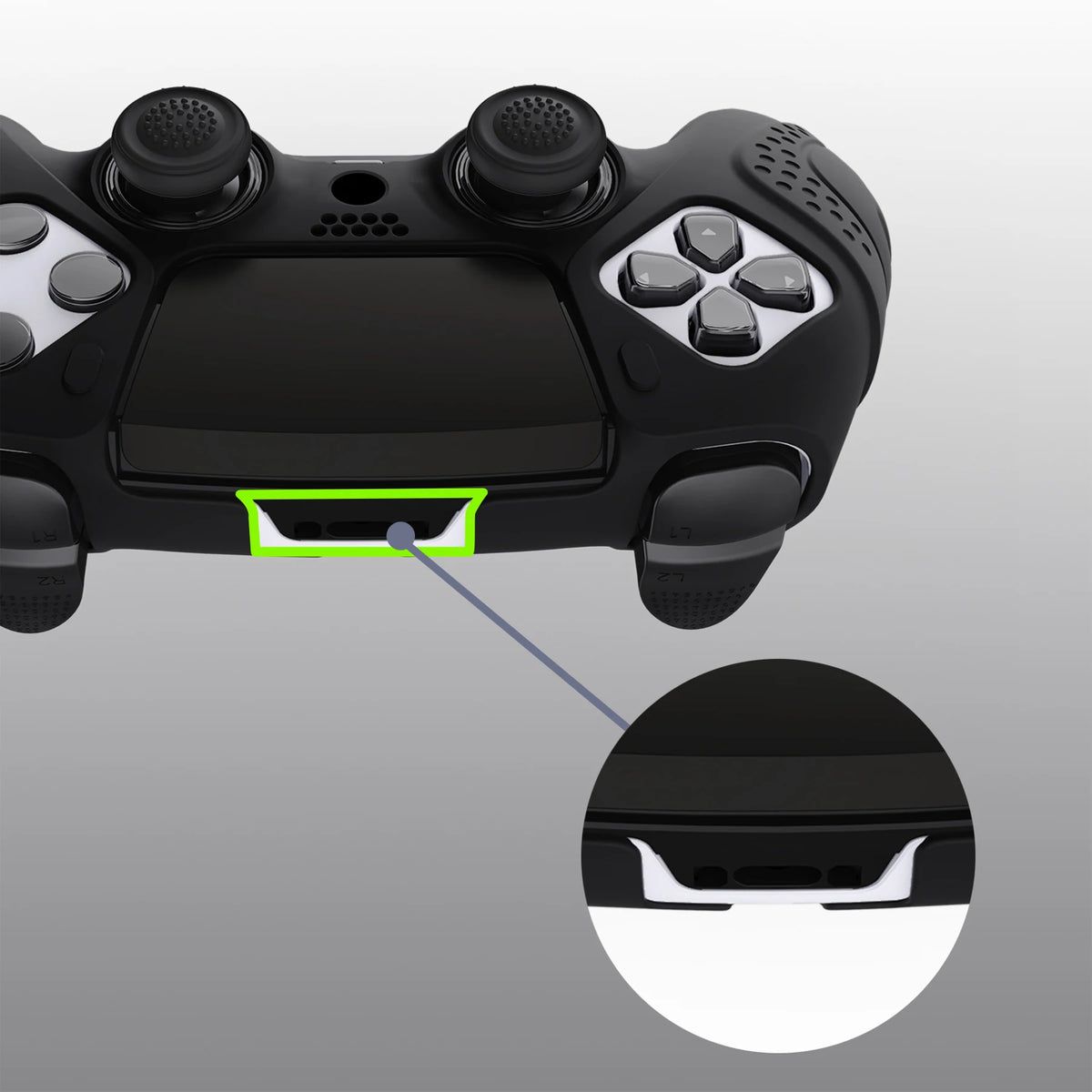 PlayVital Anti-Slip Silicone Cover for PS5 Edge Controller, Rubber Protector Case with Thumb Grip Caps - Guardian Edition Series