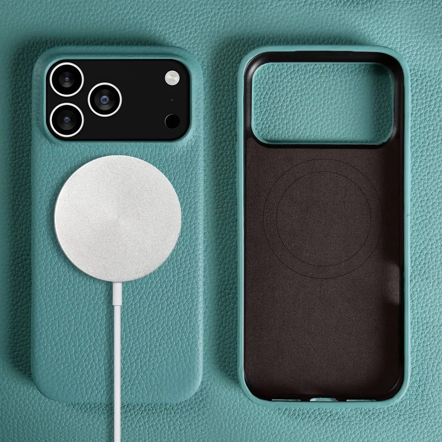Luxury Magnetic Genuine Leather Case For iphone 17 Pro Max 16 15 14 13 12 11 for Magsafe Full Covered Phone Cases Back Cover