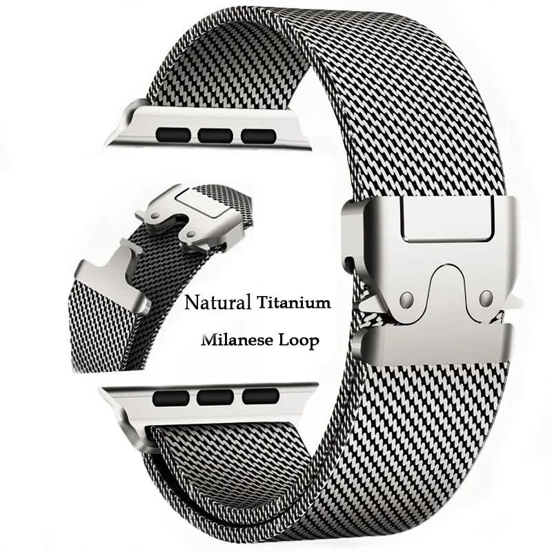 Titanium Straps For Apple watch Series 11 10 9 8 7 6 5 4 SE 3 46mm 42mm 41mm 45mm 44mm 40mm Milanese Loop Ultra 49mm Accessories