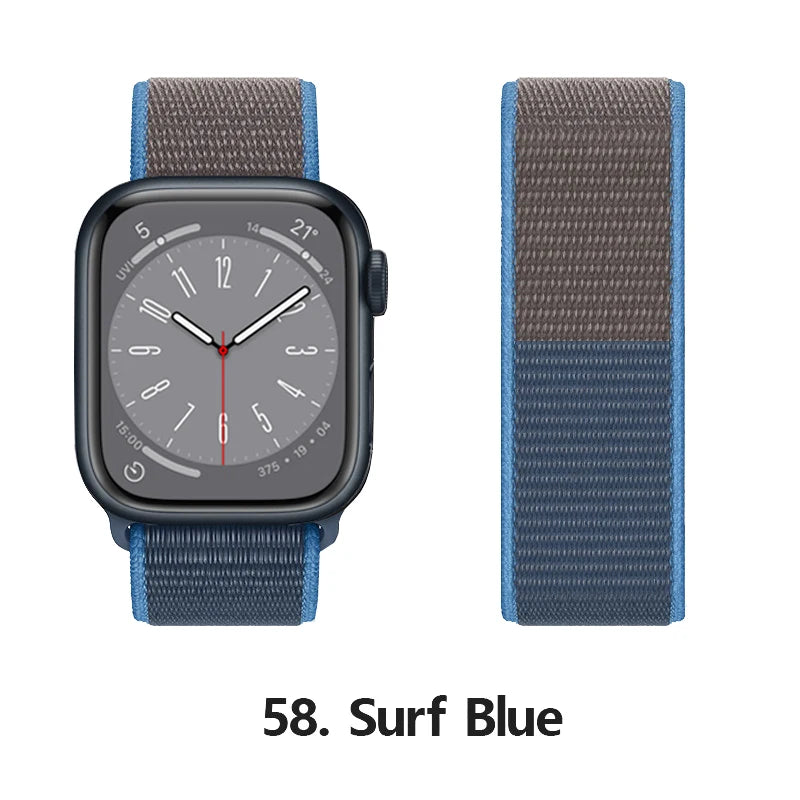 Nylon loop Correa For Apple Watch Bands 45mm 44mm 46mm 40mm 49mm 41mm 42mm Bracelet iWatch Series 12 11 Se 7 8 9 10 ultra 3 4