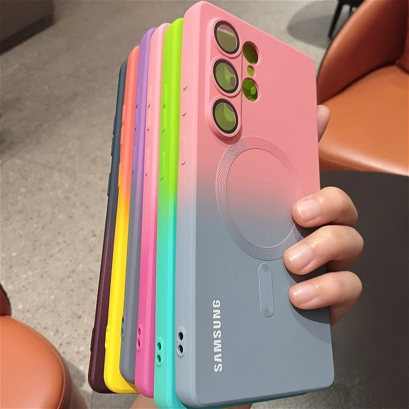 Comes With Lens Film Gradient Color Case For Samsung Galaxy S26 S25 FE S24 S23 S22 S21 S20 Ultra Plus S20 FE Soft Silicone Cover