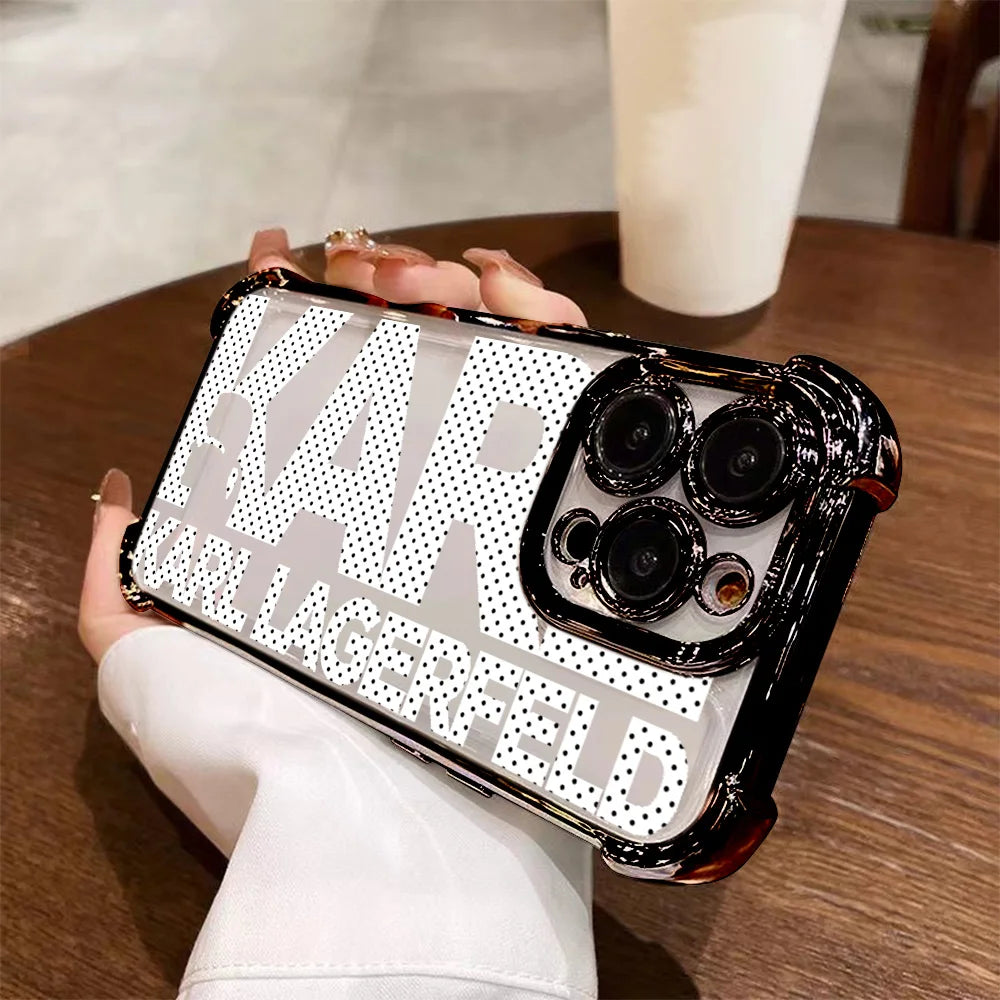 Creative Luxury k-Karls-Pattern Plating Phone Case For Samsung S26 S25 S24 S23 S22 S21 S20 FE Note20 Edge Plus Ultra 4G 5G Cover