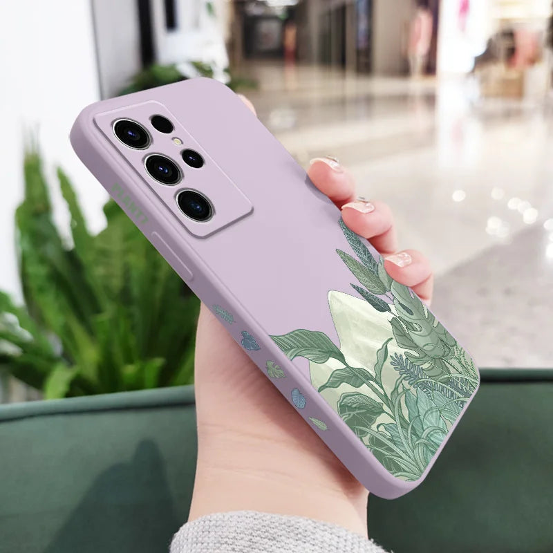Forest Plant Phone Case For Samsung Galaxy S25 S24 S23 S22 S21 S20 S10 S10E Ultra Plus FE Note 20 Ultra 10 Plus Cover
