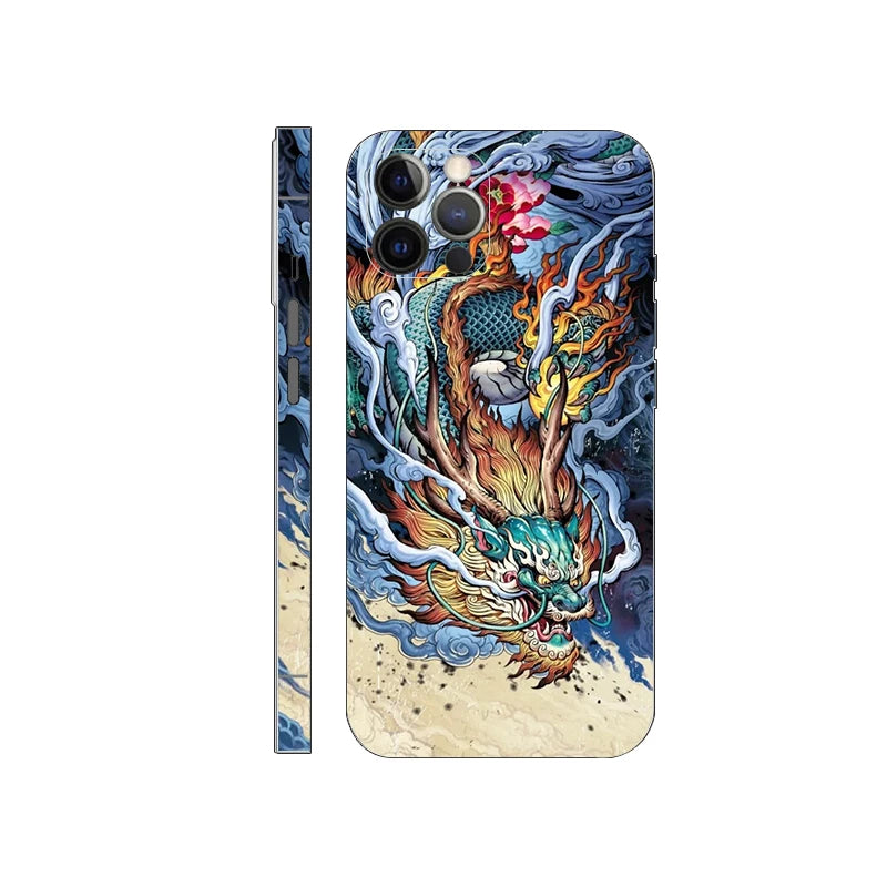 Colorful Decal Skin for iPhone 17 16 15 14 Pro Max Back Film Cover Wrap Rear Screen Protector Anti-scratch Durable Sticker
