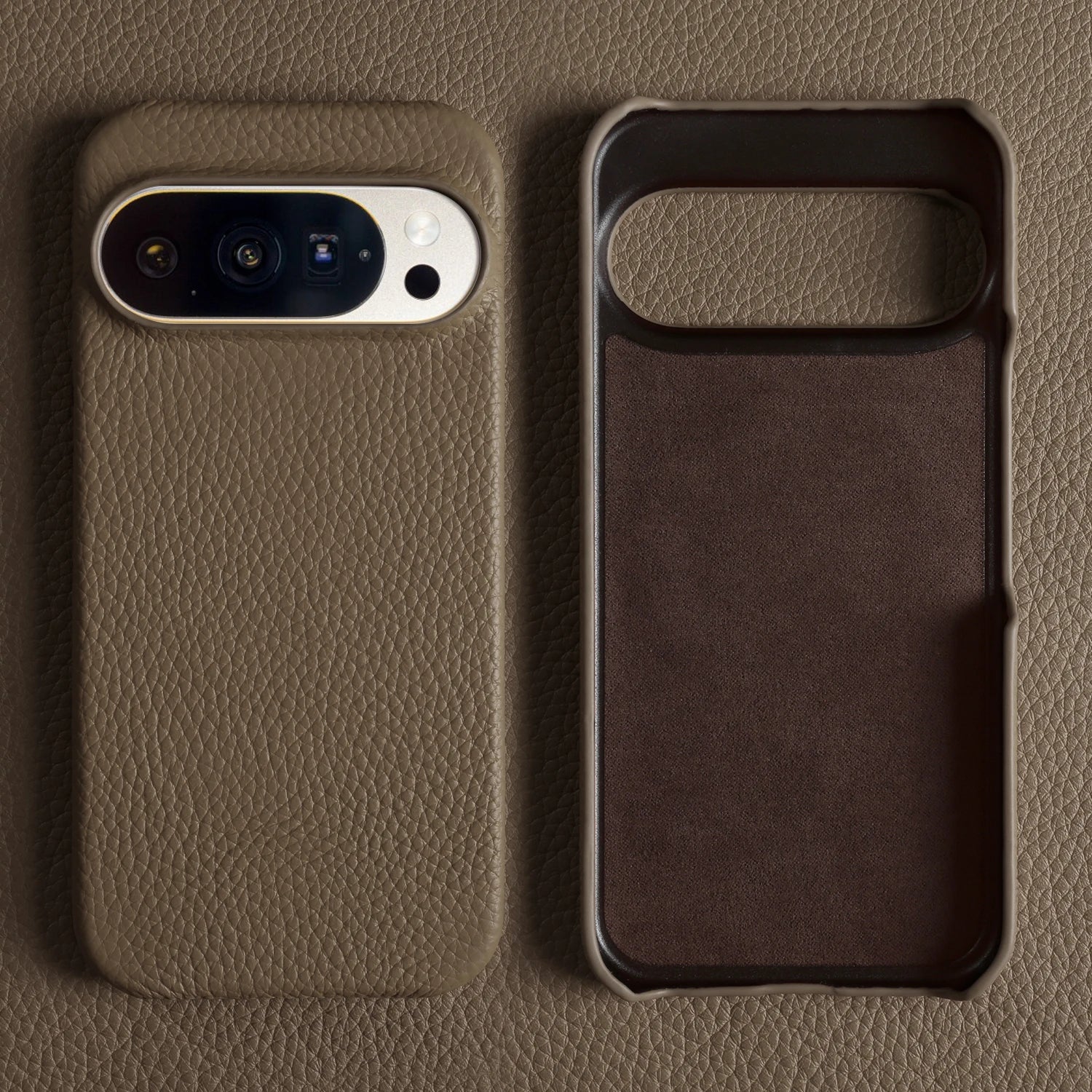 Luxury Lychee Grain Genuine Leather Back Cover Case For Google Pixel 10 Pro XL 9 8 7 6 5 5A 6A 7A 8A 9A Phone Cases Coque Funda