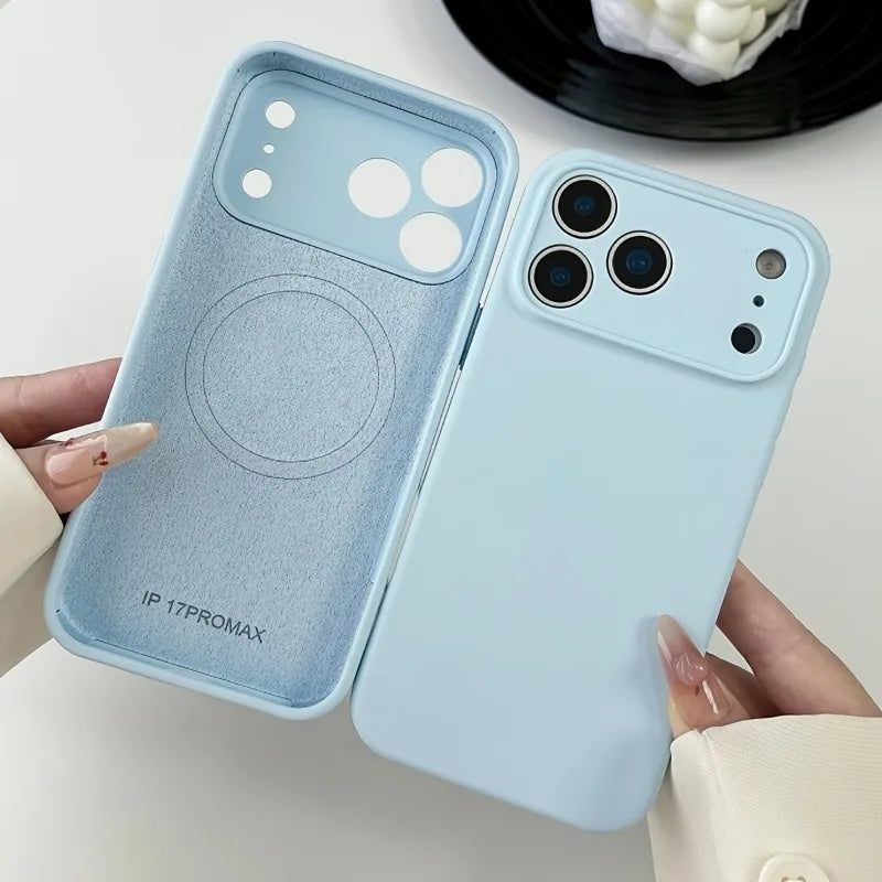 Magnetic Original Liquid Silicone Phone Case For iPhone 17 16 15 14 13 Pro Max 17Pro Air For Magsafe Wireless Cases Soft Cover