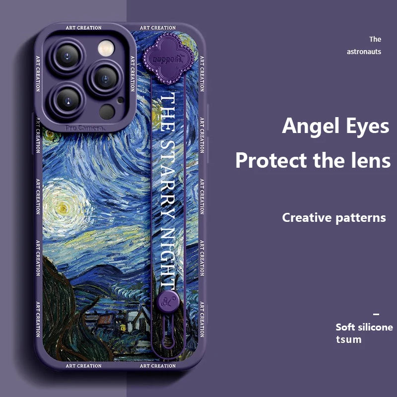 Luxurious Wrist Band Bracket Phone Case Applicable Iphone16 11 12 13 14  15 Pro Max Mini 7 8 Plus Xr Xs Max Anti-fall Silicone S