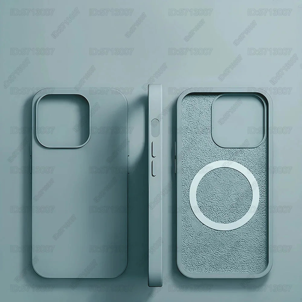 For Magsafe Original Liquid Silicone Case For iPhone 17 15 14 13 12 11 16 Pro Max Plus 17 Air Magnetic Charging Shockproof Cover