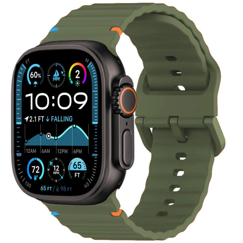 Silicone Strap for Apple watch Band 44mm 49mm 40mm 45mm 42mm 46mm correa bracelet iwatch Series 12 11 9 8 7 6 SE 10 Ultra 3 4 2