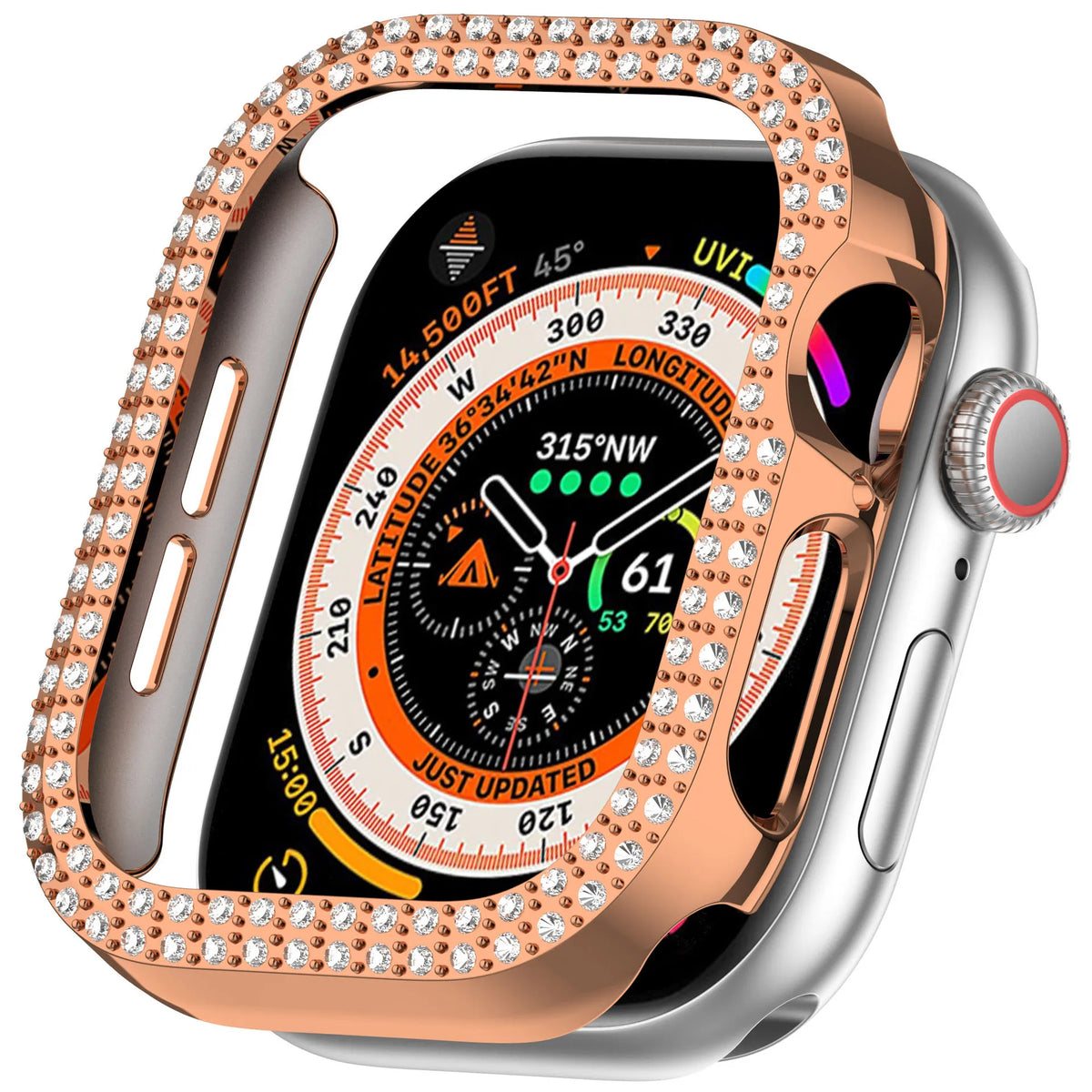 Cover For Apple watch Case 42mm 46mm 44mm 40mm 45mm 41mm Bling Rhinestone PC Bumper Protector Face iWatch Series 10 SE 9 8 7 6 5
