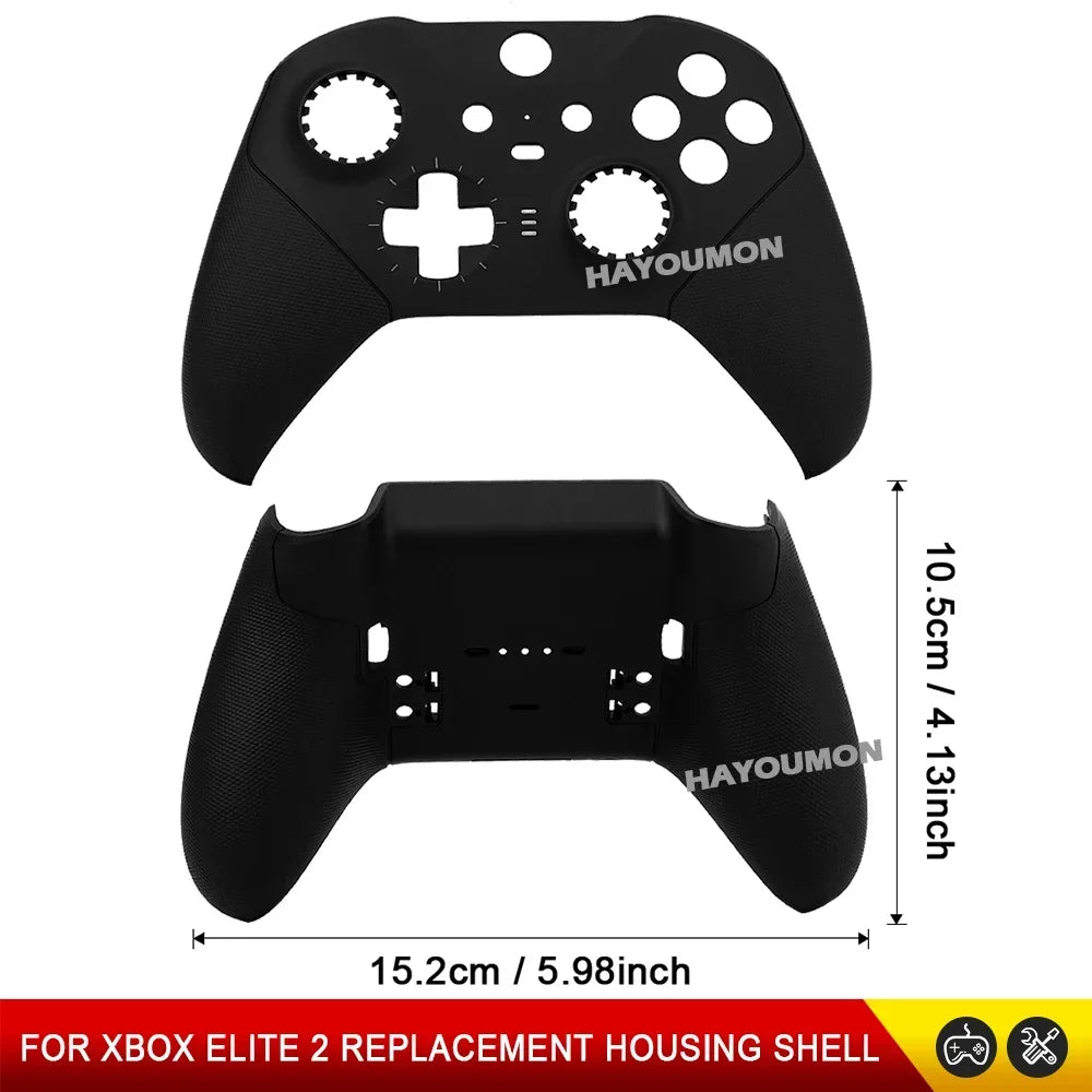 Front Back Full Housing Shell Faceplate Cover Replacement for Xbox Elite Series 2 Controller Shell Case Cover Black White