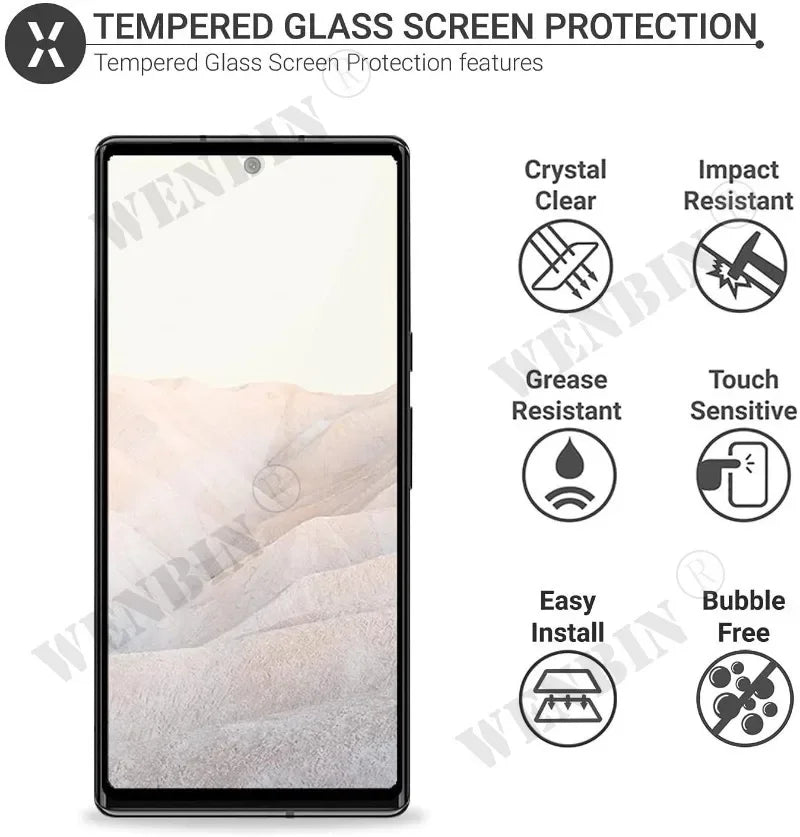 3 Pcs Tempered Glass For Google Pixel 11 10 9 Pro XL 8 7 6 Pro 7A 6A 5A 4A 3 XL Curved Full Cover Screen Protector